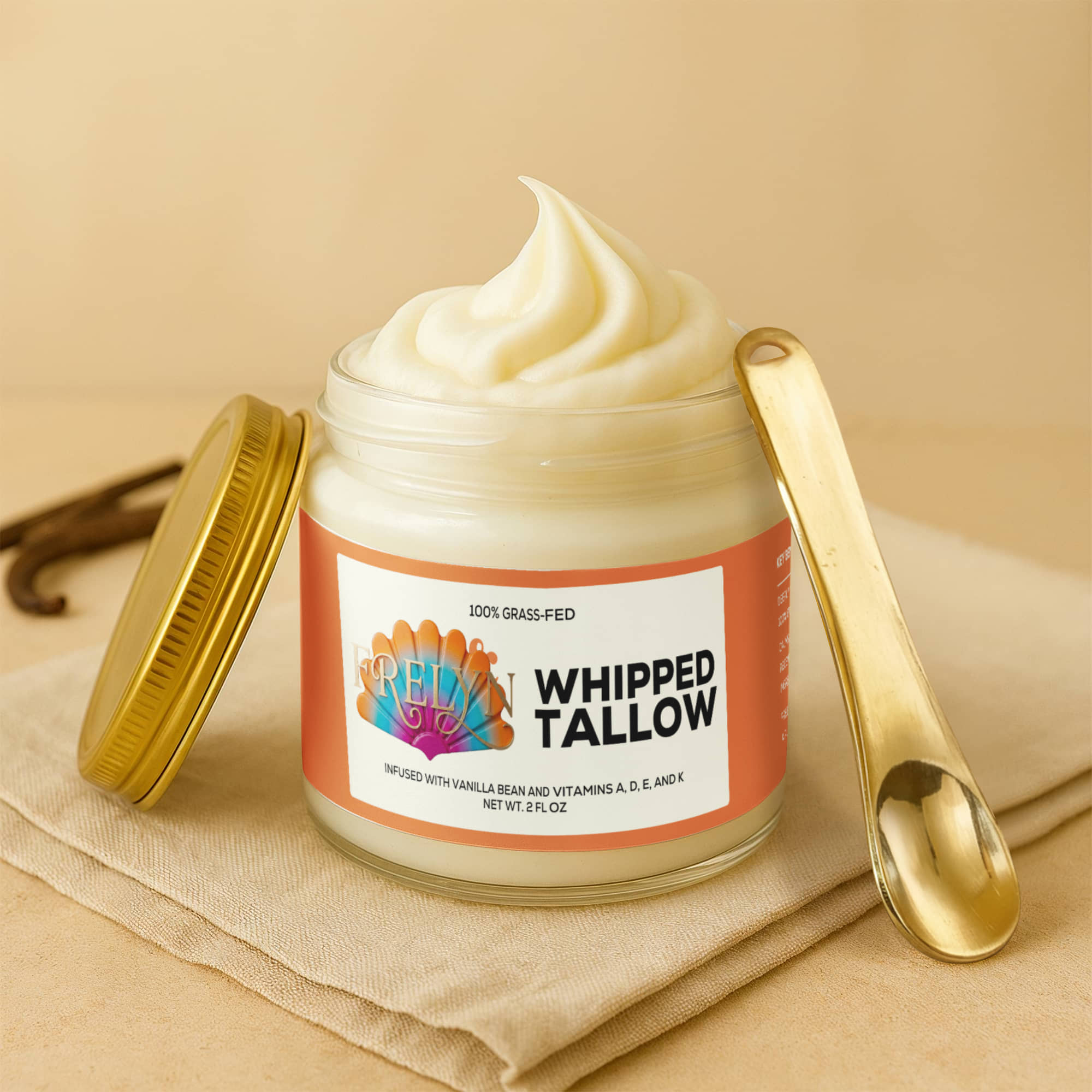 Whipped Grass-Fed Tallow Balm — Vanilla Bean | By Frelyn